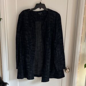 Eileen Fisher Black Textured Blazer 1X